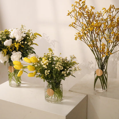 Aurora IX luxury floral collection set of 4 coral tulips white stock flowers eucalyptus Kuwait Vitali Concept
