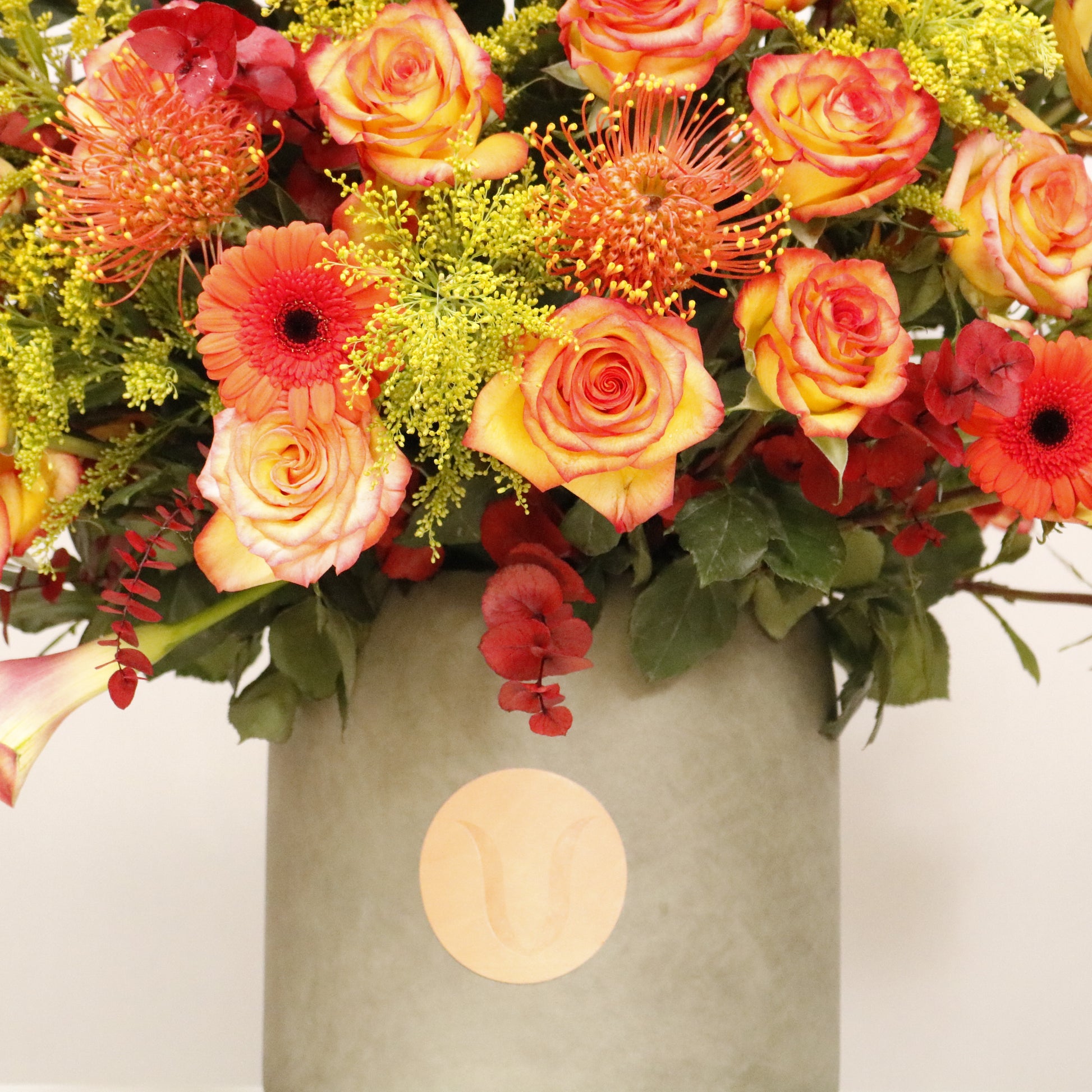 Gardenia VIII luxury floral arrangement premium pink spray roses handcrafted grand elegant interiors Kuwait Vitali Concept