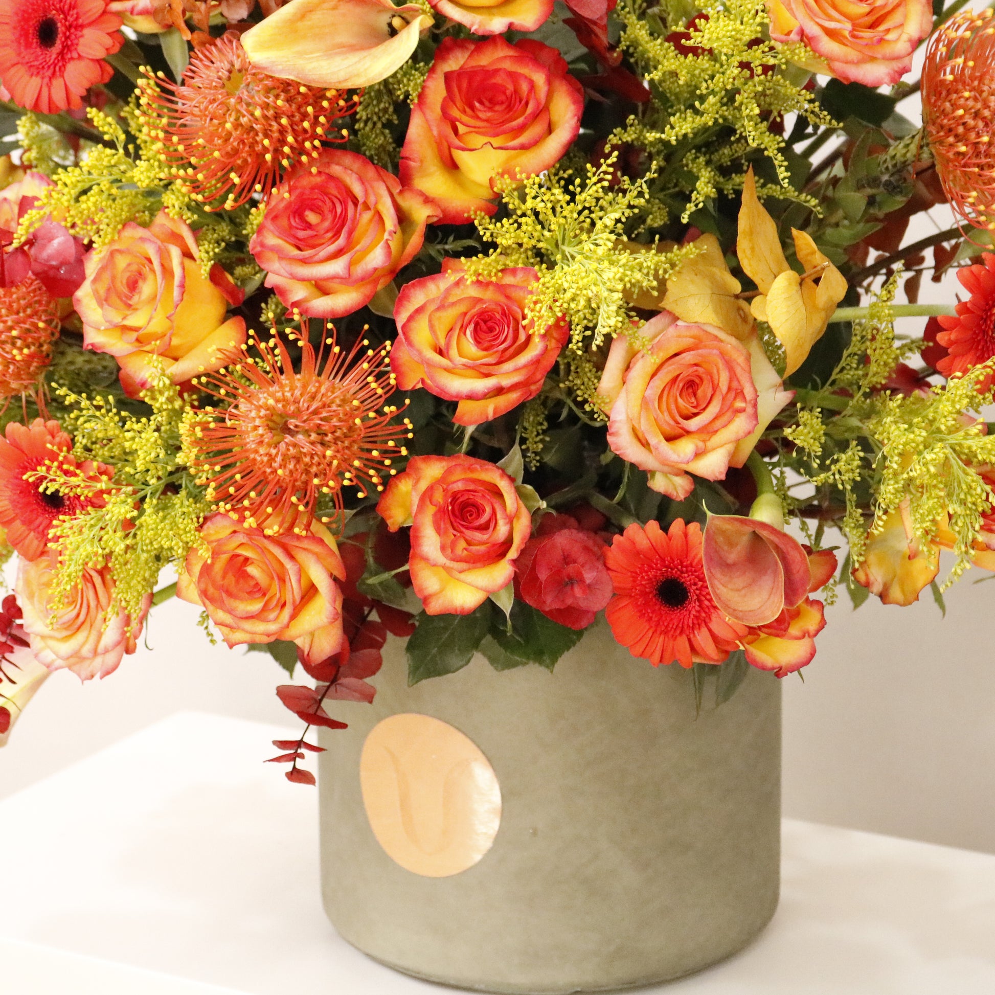 Gardenia VIII luxury floral arrangement premium pink spray roses handcrafted grand elegant interiors Kuwait Vitali Concept