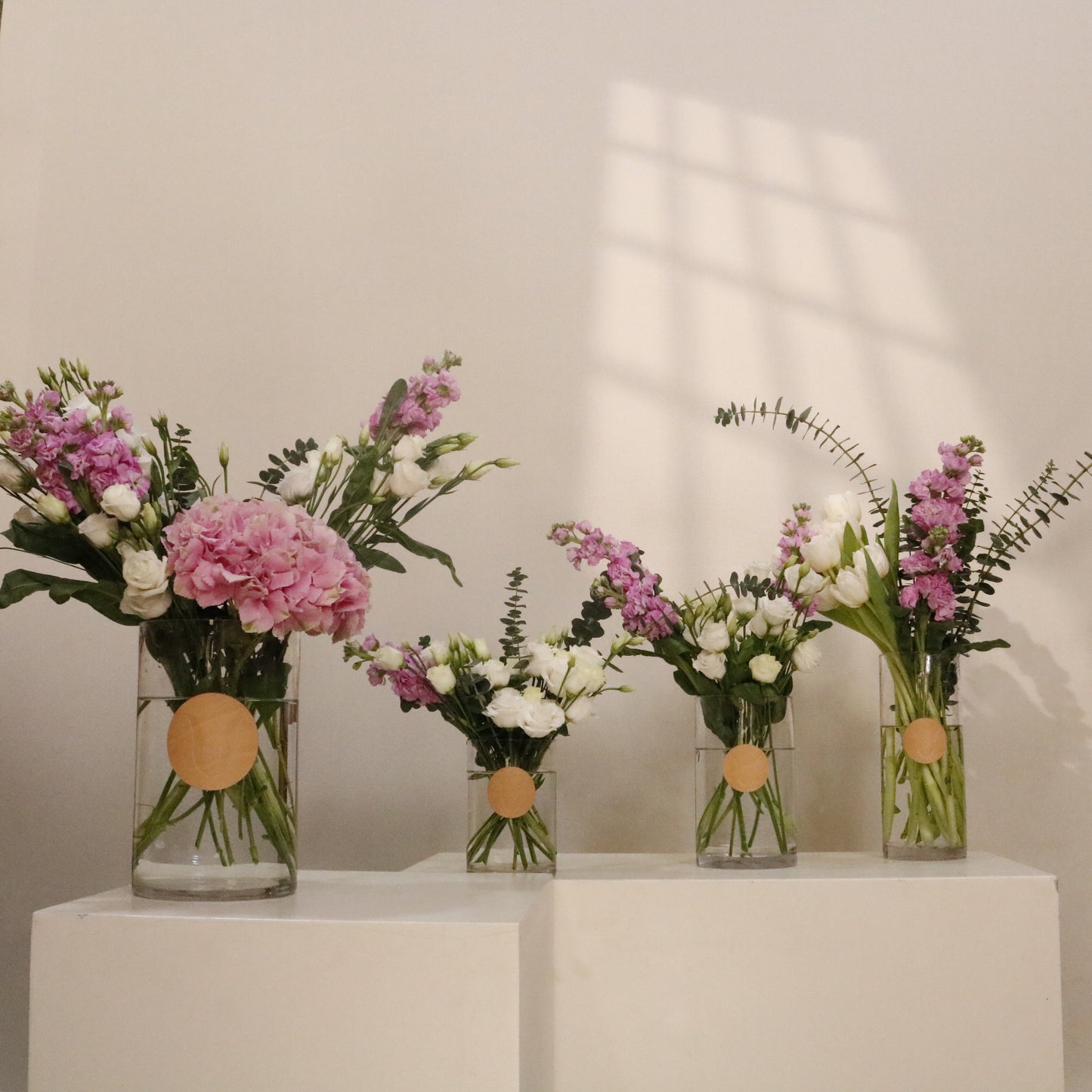 Aurora 3 Pink luxury floral collection set of 3 premium handcrafted pink blooms elegant events receptions Kuwait Vitali Concept