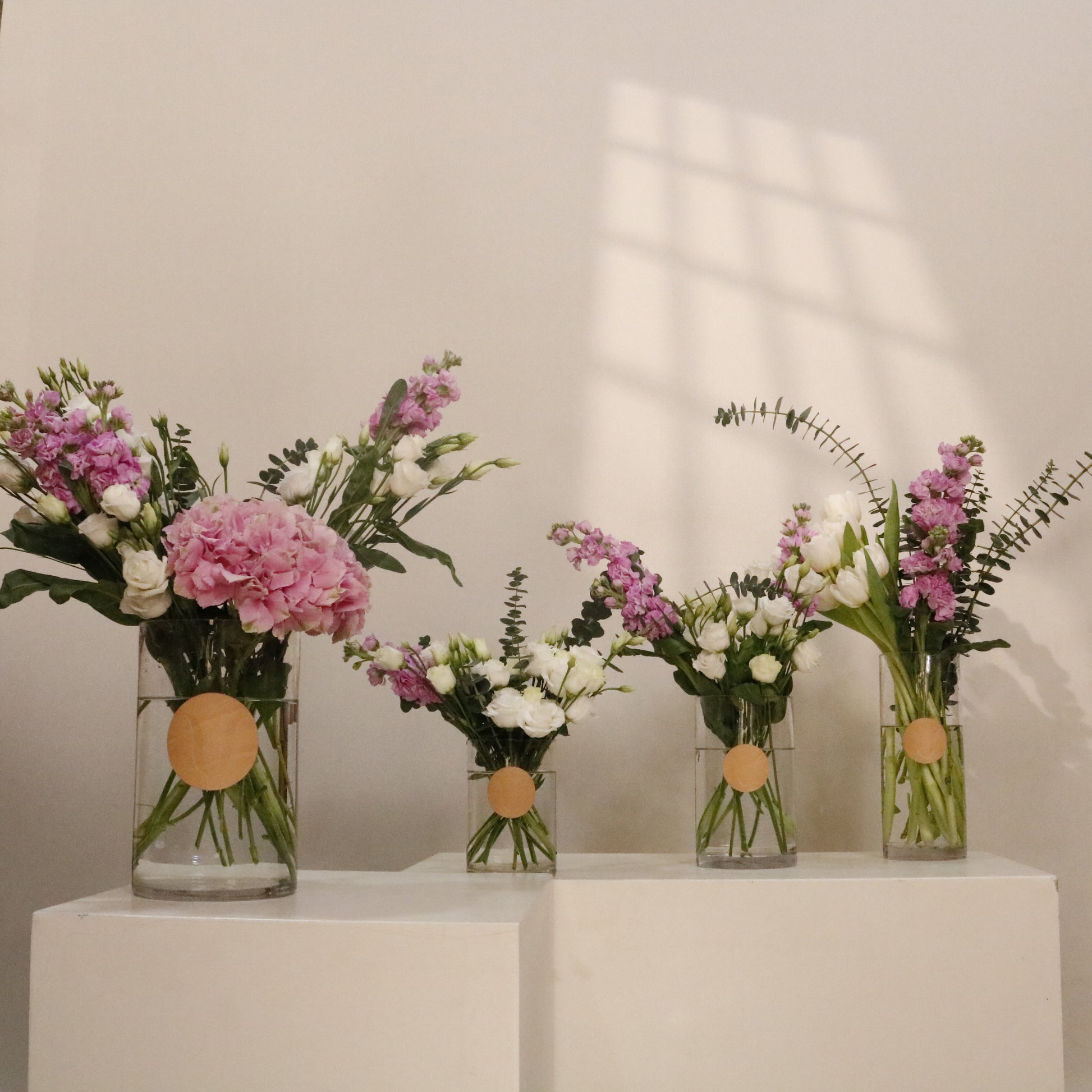 Aurora 3 Pink luxury floral collection set of 3 premium handcrafted pink blooms elegant events receptions Kuwait Vitali Concept