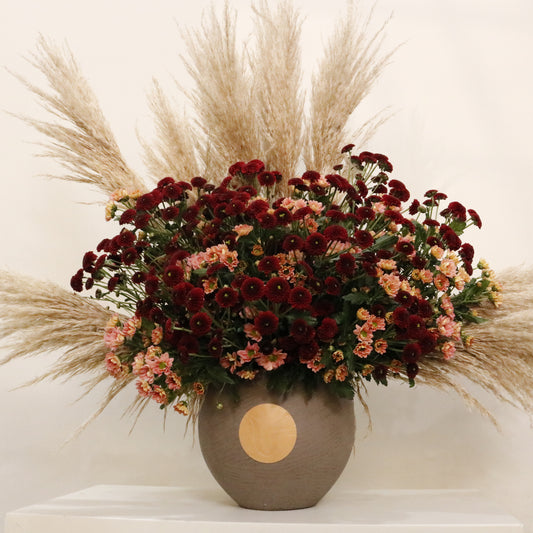 Pampecious luxury floral arrangement premium handcrafted pampas grass blooms elegant sculptural statement Kuwait Vitali Concept