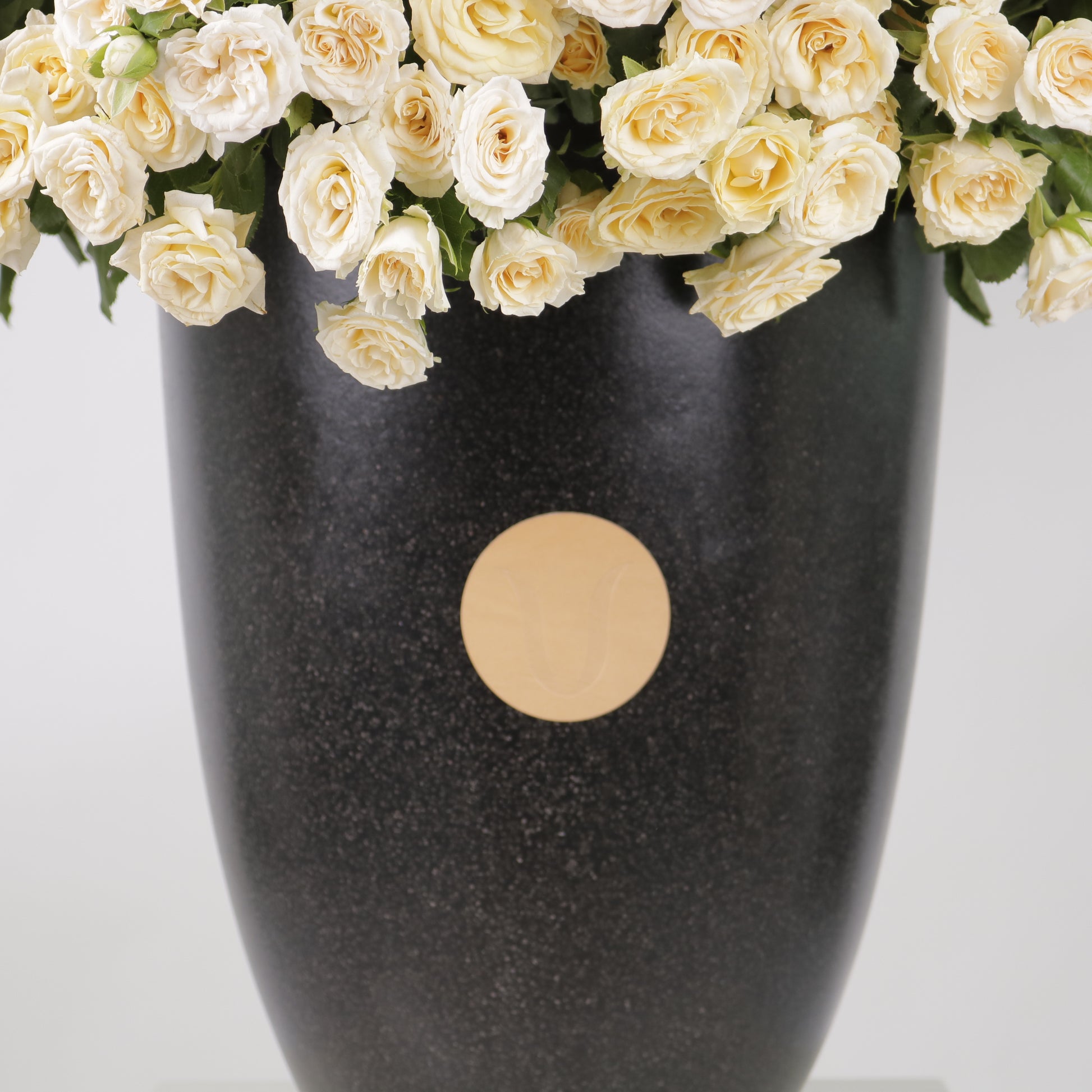 The Ivory Cascade luxury floral arrangement premium handcrafted white ivory cascading blooms elegant grand interiors Kuwait Vitali Concept