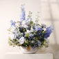 Neptune luxury floral arrangement navy tulips blue delphinium white peonies Kuwait Vitali Concept