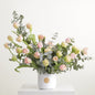 Prima luxury floral arrangement blush parrot tulips silver eucalyptus Kuwait Vitali Concept