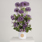 Viola luxury floral arrangement purple allium spheres clematis blooms Kuwait Vitali Concept