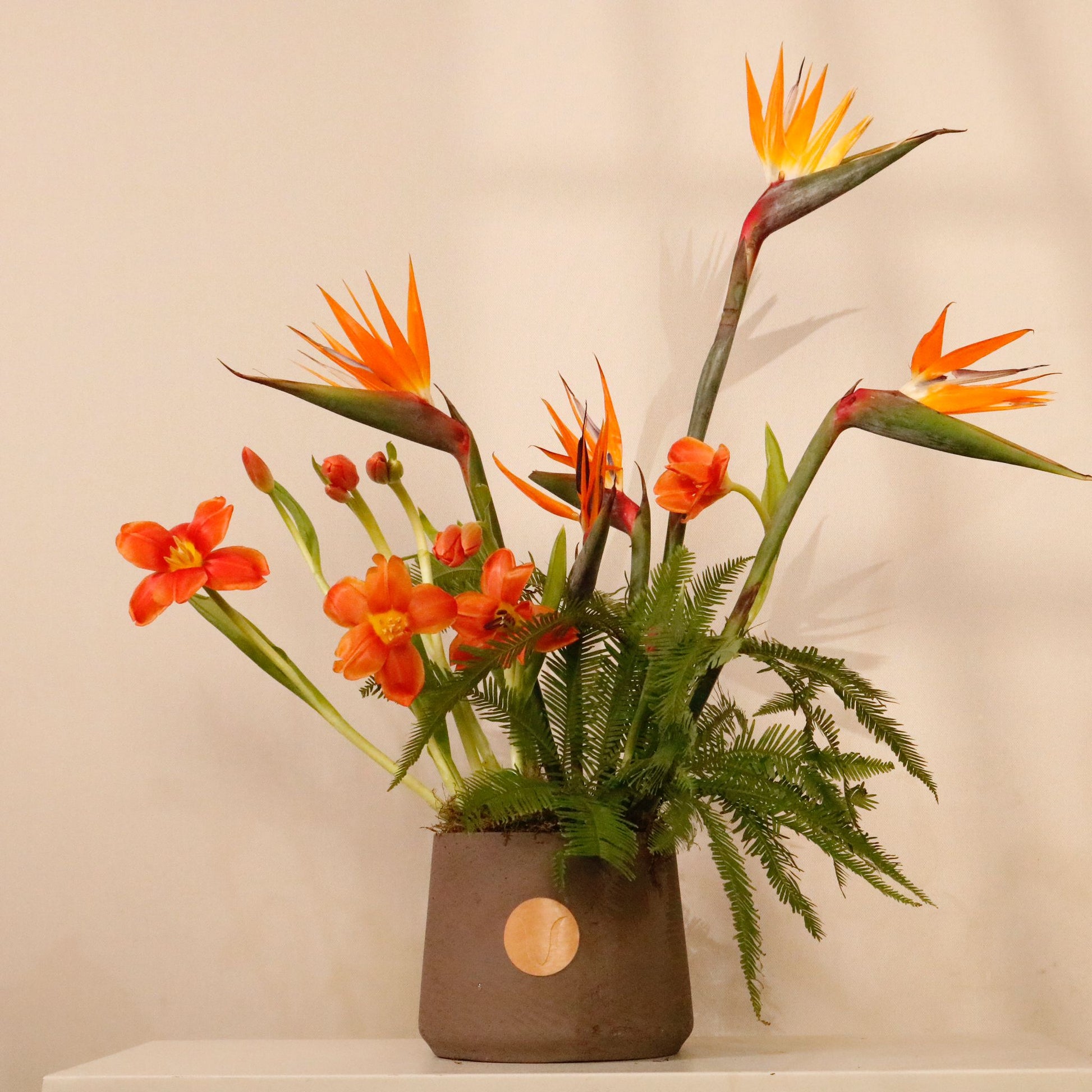 Amor Aurantiacus luxury floral arrangement premium handcrafted orange blooms elegant romantic gifting Kuwait Vitali Concept
