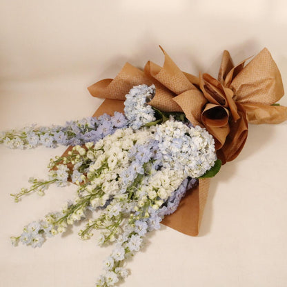 Azure Sky Bouquet luxury floral arrangement blue hydrangeas white orchids premium handcrafted gifting Kuwait Vitali Concep