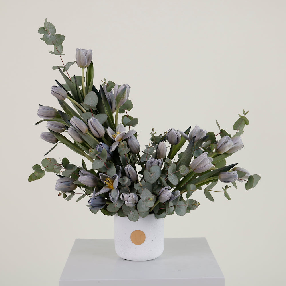 Moonlight Tulips luxury floral arrangement premium handcrafted soft moonlit tulips elegant romantic gifting Kuwait Vitali Concept